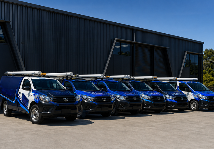 Fleet of Sutherland Blocked Drains plumbing vans